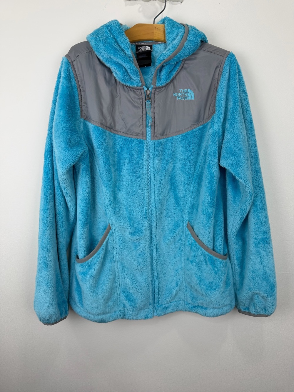 The North Face Blue Fleece Hooded Zip Jacket Cozy Gorpcore Youth XL